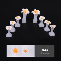 8 Pcs Soft Silicone Toe Separator Foot Finger Divider Form Manicure Pedicure Care Nail Art Tool Flower Holder Accessory