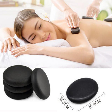 4pcs SPA Hot Massage Stone Therapy Volcanic Energy Beauty Essential Oil Stone for Face/Back/Joints/Foot Body Relax Stone D01302