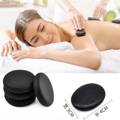 4pcs SPA Hot Massage Stone Therapy Volcanic Energy Beauty Essential Oil Stone for Face/Back/Joints/Foot Body Relax Stone D01302