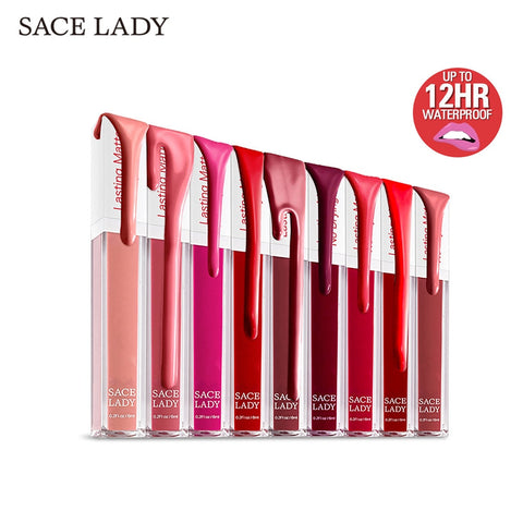 SACE LADY Long Lasting Lipstick Make Up Matte Liquid Lip Stick Non Drying Makeup Nude Red Pigment Waterproof 23 Colors Cosmetic