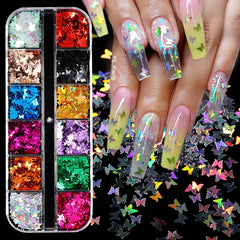 Butterfly Nail Sequins Glitter  Style Moon Flakes Paillette Iridescent  Maple Leaf  Decoration 3d Nail Art Sequins  Nail art