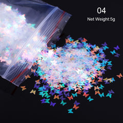 Butterfly Nail Sequins Glitter  Style Moon Flakes Paillette Iridescent  Maple Leaf  Decoration 3d Nail Art Sequins  Nail art