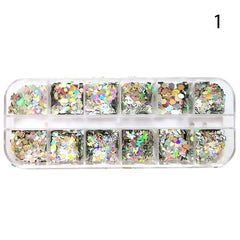 Butterfly Nail Sequins Glitter  Style Moon Flakes Paillette Iridescent  Maple Leaf  Decoration 3d Nail Art Sequins  Nail art