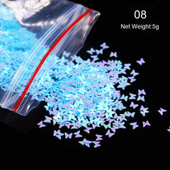 Butterfly Nail Sequins Glitter  Style Moon Flakes Paillette Iridescent  Maple Leaf  Decoration 3d Nail Art Sequins  Nail art