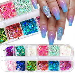 Butterfly Nail Sequins Glitter  Style Moon Flakes Paillette Iridescent  Maple Leaf  Decoration 3d Nail Art Sequins  Nail art