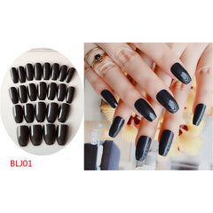 24Pcs/set Stiletto Shape Fake Nails Sky Blue Love Beach Love Summer Glitter Pointed Ladies Press On Designed Nail Tips Cloud