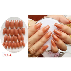 24Pcs/set Stiletto Shape Fake Nails Sky Blue Love Beach Love Summer Glitter Pointed Ladies Press On Designed Nail Tips Cloud