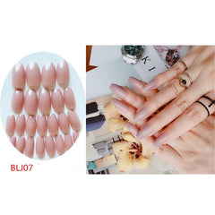 24Pcs/set Stiletto Shape Fake Nails Sky Blue Love Beach Love Summer Glitter Pointed Ladies Press On Designed Nail Tips Cloud