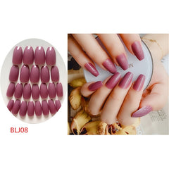 24Pcs/set Stiletto Shape Fake Nails Sky Blue Love Beach Love Summer Glitter Pointed Ladies Press On Designed Nail Tips Cloud