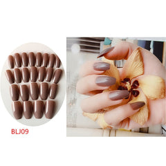 24Pcs/set Stiletto Shape Fake Nails Sky Blue Love Beach Love Summer Glitter Pointed Ladies Press On Designed Nail Tips Cloud