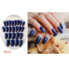 24Pcs/set Stiletto Shape Fake Nails Sky Blue Love Beach Love Summer Glitter Pointed Ladies Press On Designed Nail Tips Cloud