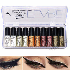 Drop shipping Portable 5 Colors Metallic Shiny Smoky Eyes Eyeshadow Waterproof Glitter Liquid Eyeliner Makeup Eyeshadow Wholesal