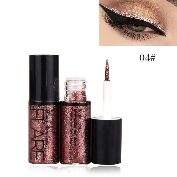 Drop shipping Portable 5 Colors Metallic Shiny Smoky Eyes Eyeshadow Waterproof Glitter Liquid Eyeliner Makeup Eyeshadow Wholesal