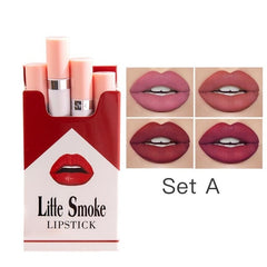 Fashion 4 Colors Velvet matte Cigarette Lipstick makeup Long Lasting lipstick set make up nude lipstick maquiagem batom TSLM1