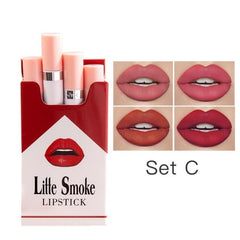 Fashion 4 Colors Velvet matte Cigarette Lipstick makeup Long Lasting lipstick set make up nude lipstick maquiagem batom TSLM1