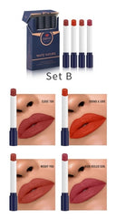 Fashion 4 Colors Velvet matte Cigarette Lipstick makeup Long Lasting lipstick set make up nude lipstick maquiagem batom TSLM1