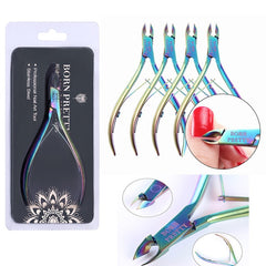 BORN PRETTY Nail Cuticle Nipper Stainless Steel Rainbow Tweezer Clipper Dead Skin Remover Scissor Plier  Pusher Tool