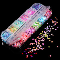 Butterfly Nail Sequins Glitter  Style Moon Flakes Paillette Iridescent  Maple Leaf  Decoration 3d Nail Art Sequins  Nail art