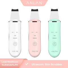 ANLAN Ultrasonic Skin Scrubber Deep Face Cleaning Machine Peeling Shovel Facial Pore Cleaner Face Skin Scrubber Lift Machine