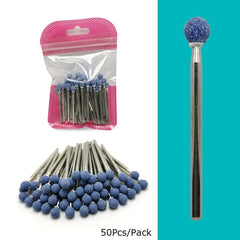 HYTOOS 50Pcs Corundum Nail Drill Bit 3/32" Rotary Ceramic Stone Burr Manicure Cutters Drill Accessories Cuticle Nail Mills Tool